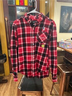 CARRE’ Paris France ™ Red and Black Plaid Casual Button-Down Shirt